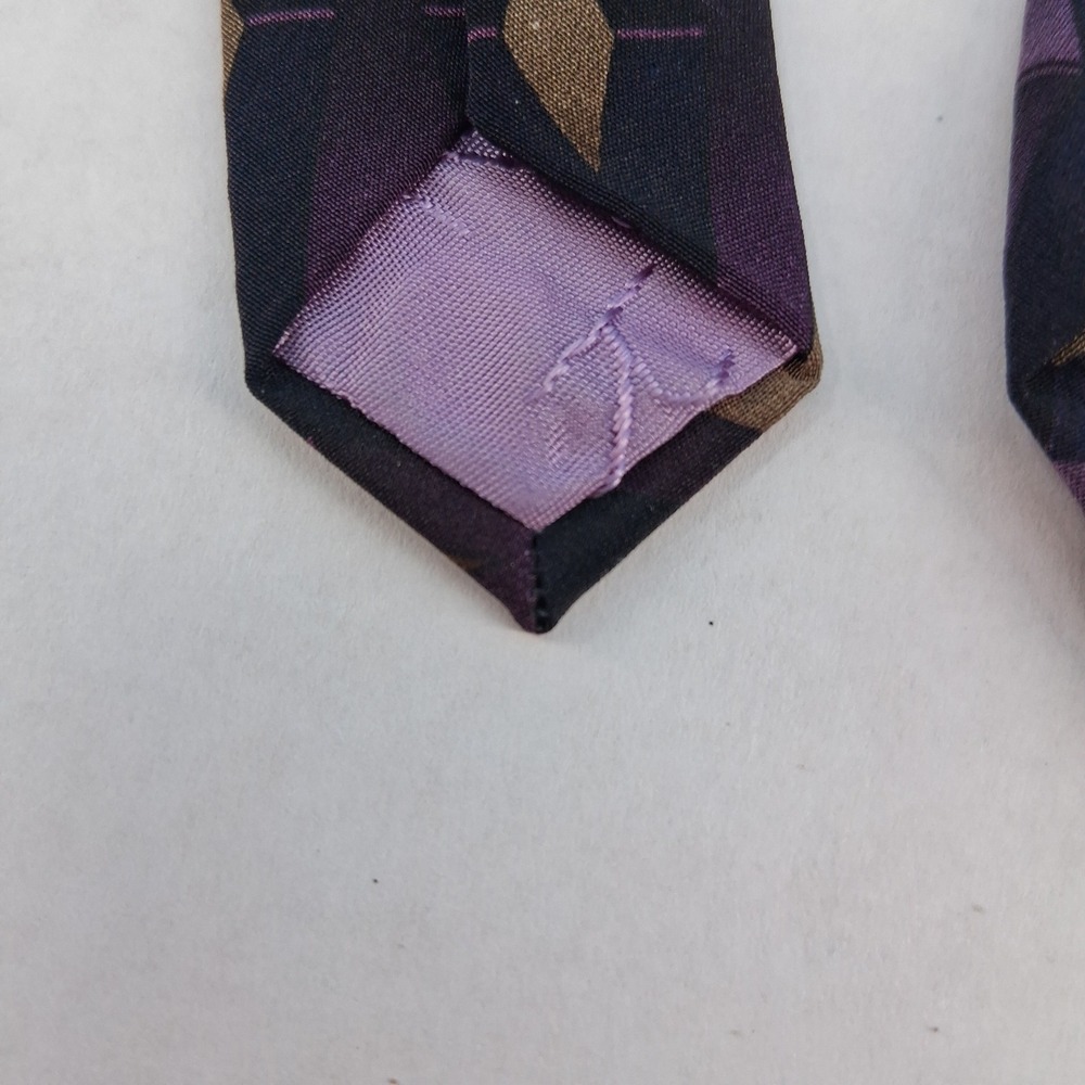 Jimmy Z 54"Tie Mens Purple Brett Favre Collection One Silk Geometric Diamond - Picture 4 of 7